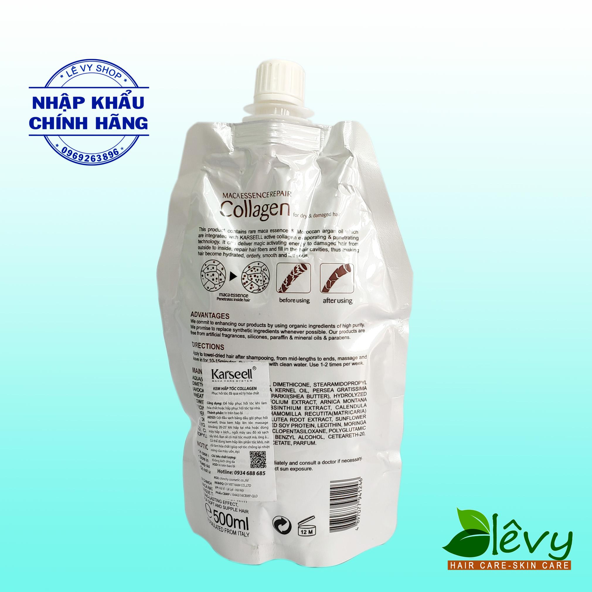 Dầu Hấp Karseell Collagen Phục Hồi Tóc Hư Tổn  500ml