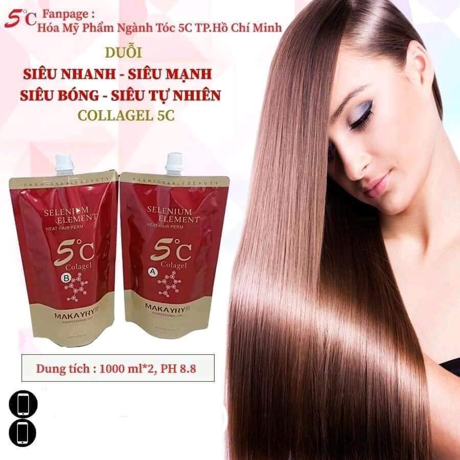 Thuốc Ép Duỗi Tóc Thơm 5C Colagen Makayry 1000ml x2