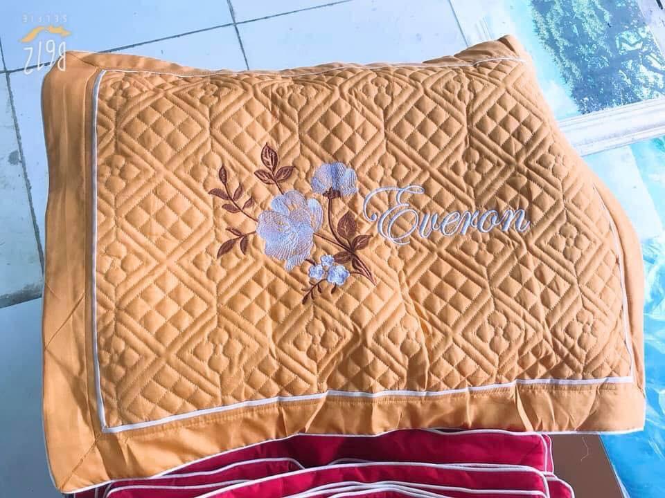 Bộ 2 vỏ gối cotton lụa satin trần bông kích thước 45x65cm