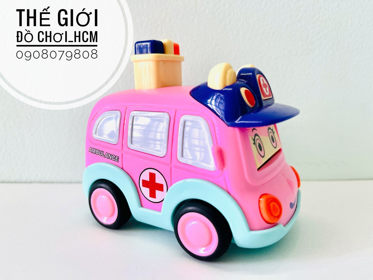 [NHẤN CÓT-MẮT XOAY] Đồ chơi xe cảnh sát, xe cứu thương nhấn cót chạy cực mạnh dành cho bé thích khám phá mô hình xe