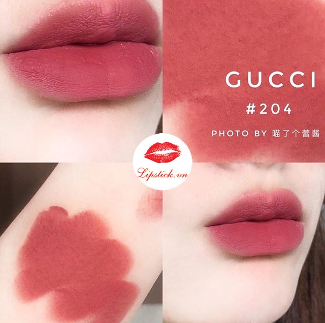 Son Gucci Matte màu 204 Peggy Taupe