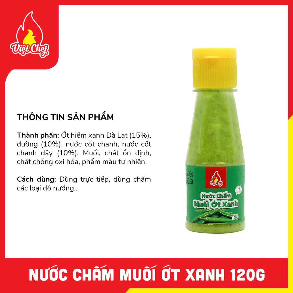 Nước Chấm Muối Ớt Xanh Chai 120g - Việt Chef
