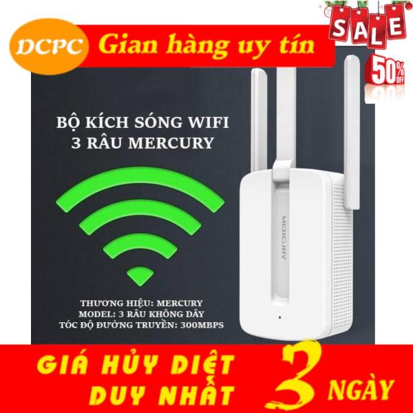 [ Xả Kho Cuối Năm ] Bộ Kích Sóng Wifi 3 Râu Mercury (Wireless 300Mbps) Cực Mạnh
