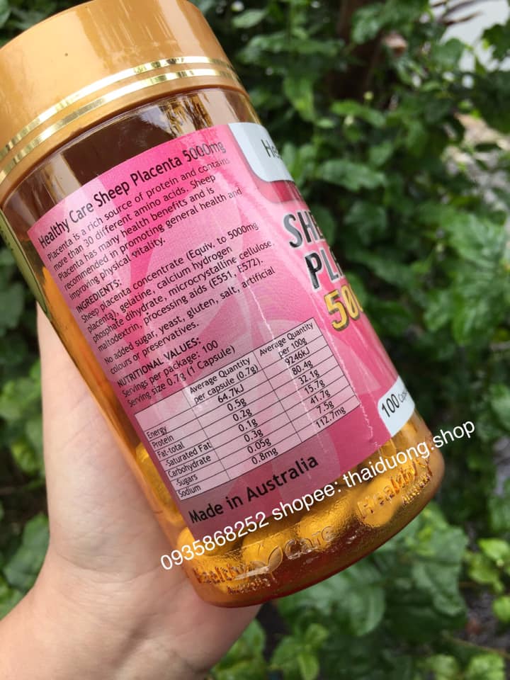 Healthy Care Sheep Placenta 5000mg 100 viên