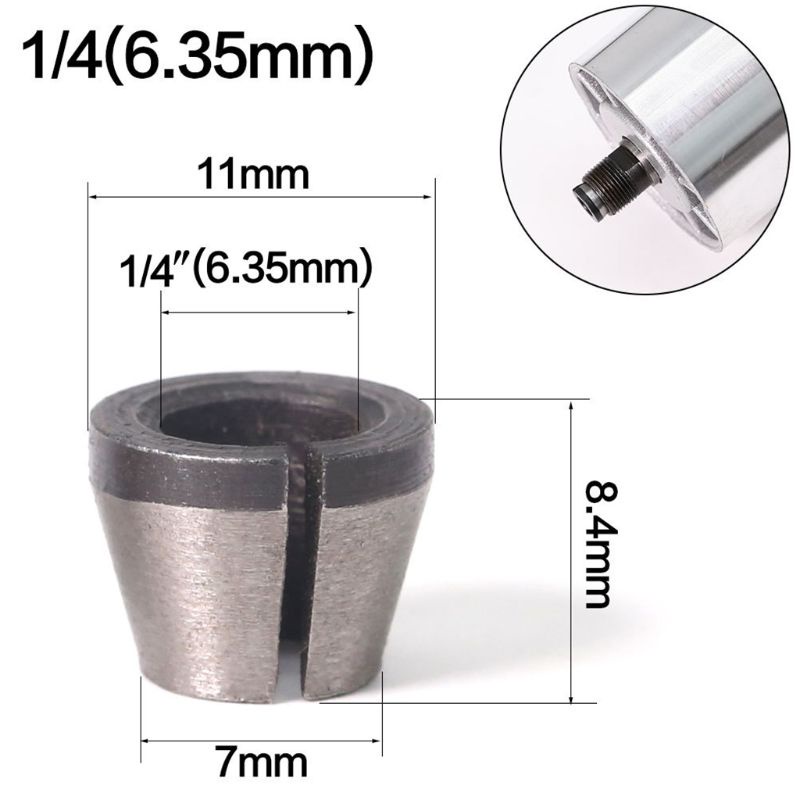 Đầu kẹp mũi khoan 6mm/ 6.35mm/ 8mm , đầu kẹp cho máy phay