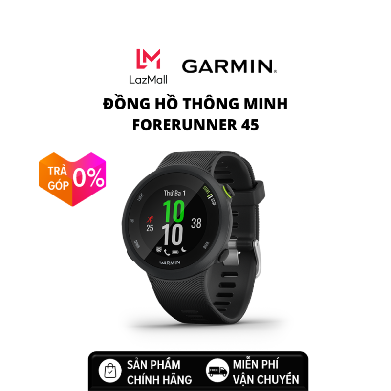 [Trả góp 0%]Đồng hồ thông minh Garmin Forerunner 45 - Hàng chính hãng - Bảo hành 12 tháng