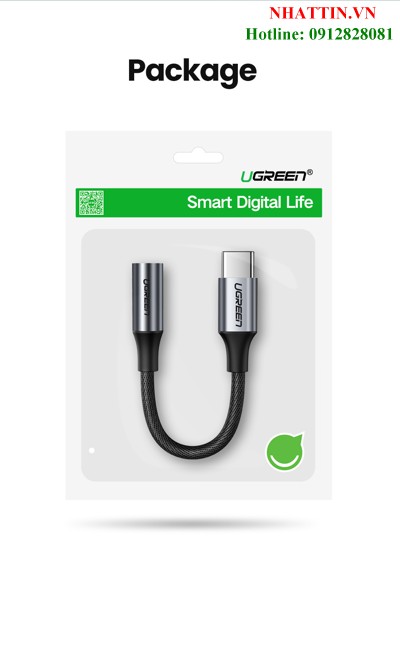 Cáp chuyển đổi âm thanh USB Type-C ra 3.5mm có chip DAC Ugreen 80154 cao cấp