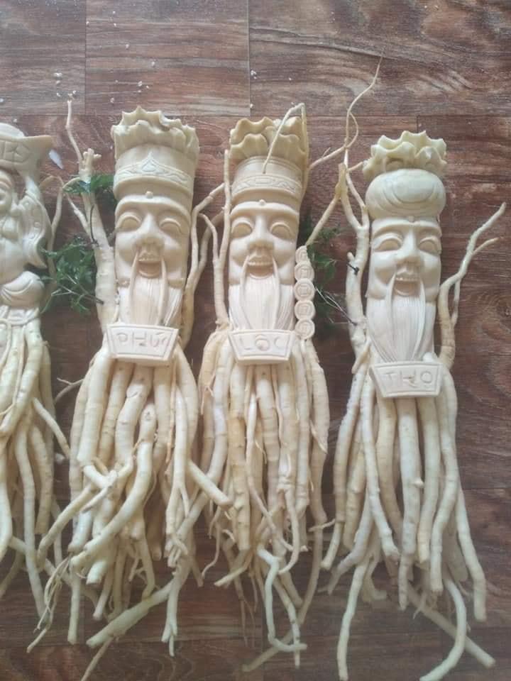 3 Bình Đinh lăng điêu khắc - Phúc Lộc Thọ ( bình 7l)