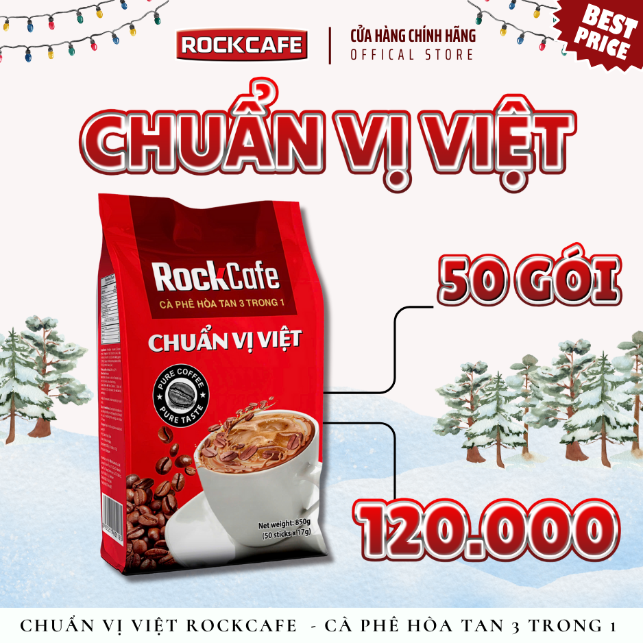 RockCafe - Cà phê hòa tan 3 trong 1 - Cafe Chuẩn Vị Việt - Thơm ngon - Đậm vị