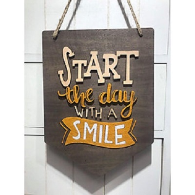 Bảng gỗ trang trí handmade 061 (start the day