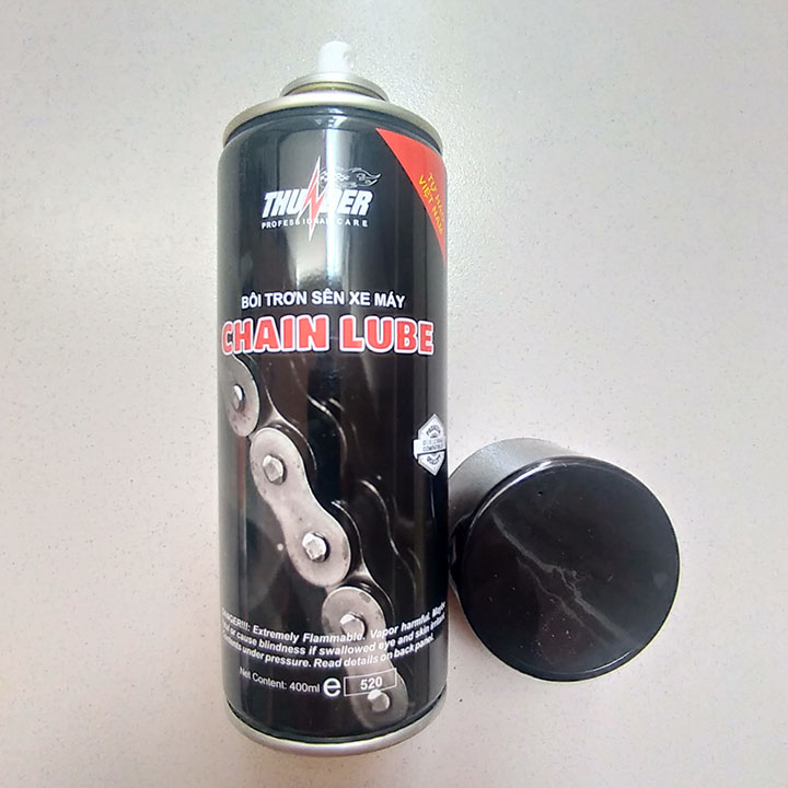 CHAI XỊT DÂY SÊN XE MÁY THUNDER 400ml (ĐEN)