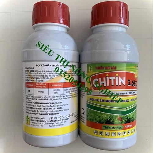 Trừ bệnh nhện đỏ - nhện long nhung - CHITIN 3.6 EC chai 450ml