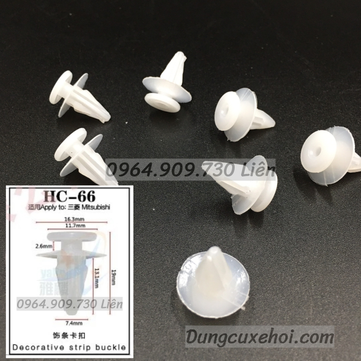 Bộ 20 đinh tán, chốt vít nở vit Nhựa Loại 1 cho xe hơi ô tô mitsubishi Nhựa Nylon Polyme AHC66