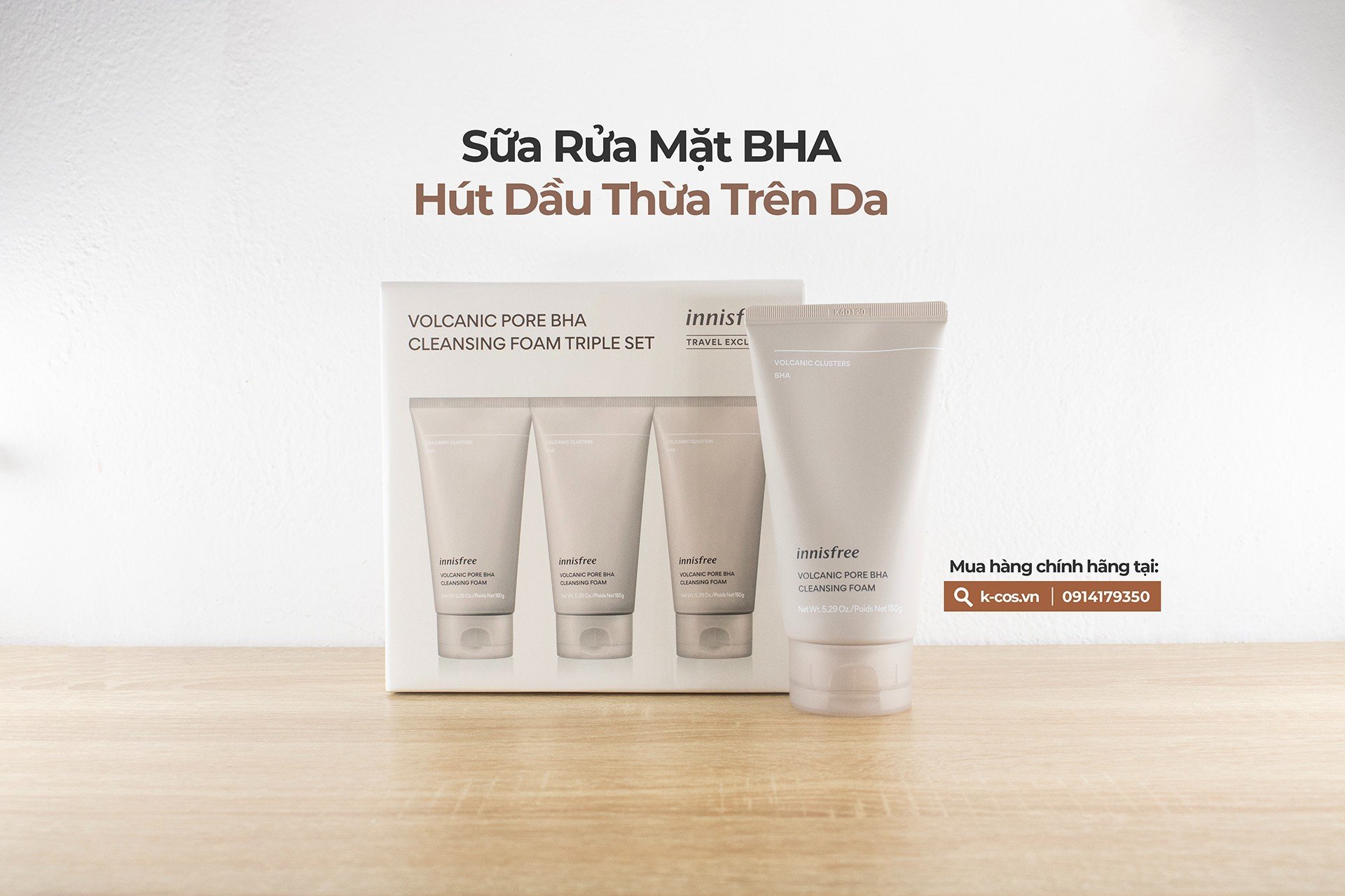 Sữa Rửa Mặt Tro Núi Lửa INNISFREE Volcanic Pore Cleansing Foam 150ml