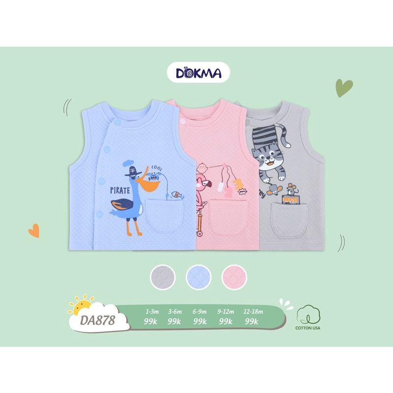 Áo gile trần bông cài lệch Dokma