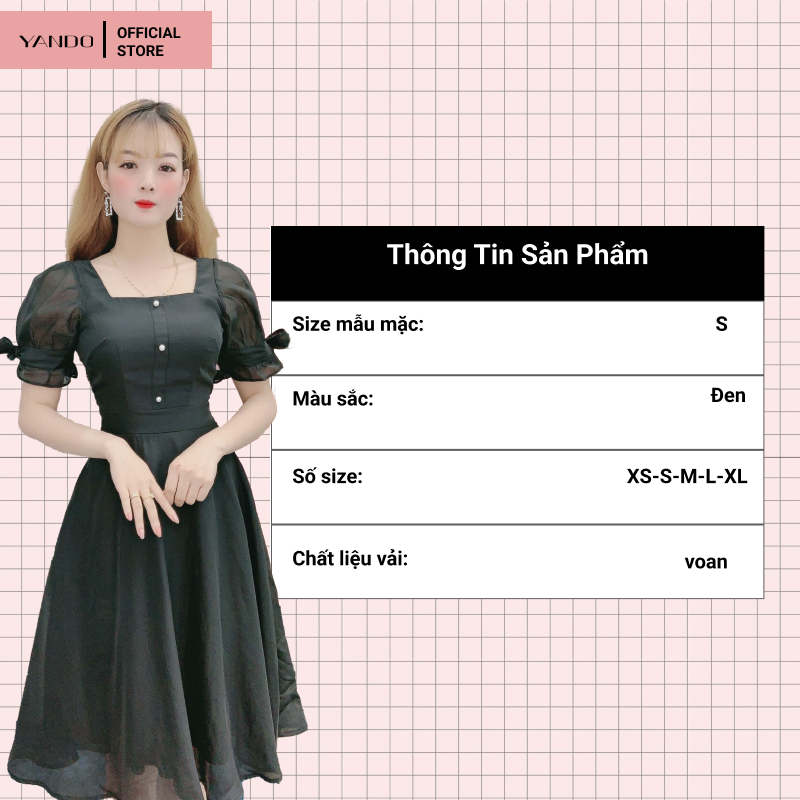 Đầm Voan Tay Nơ YANDO DA12