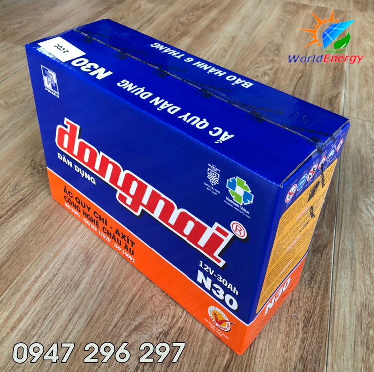 Ắc quy Đồng Nai nước 12V-30A (N30) ( chưa có axit )