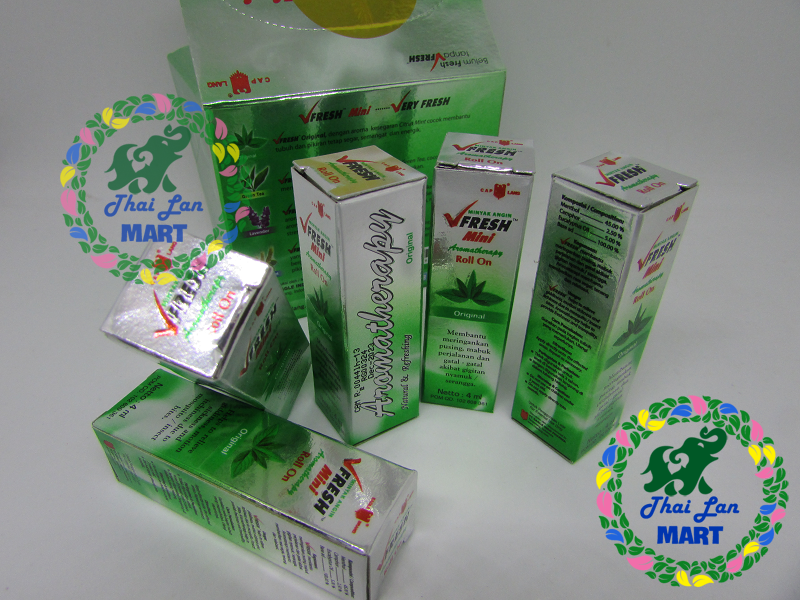 12 chai dầu gió lăn vfresh mini original indonesia 4 ml