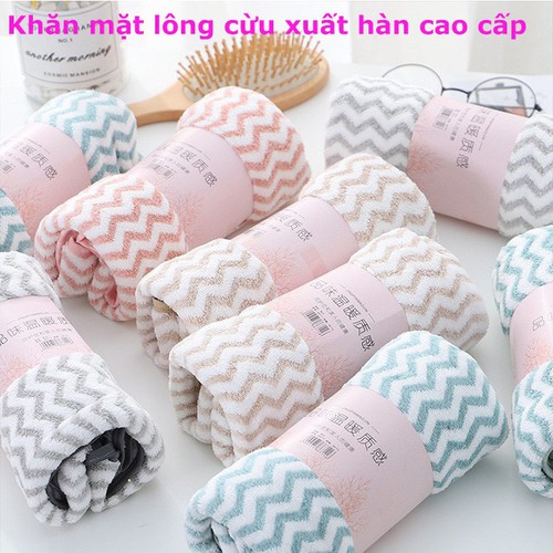 Khăn mặt lông cừu siêu mềm kích thước 30x50cm xuất hàn