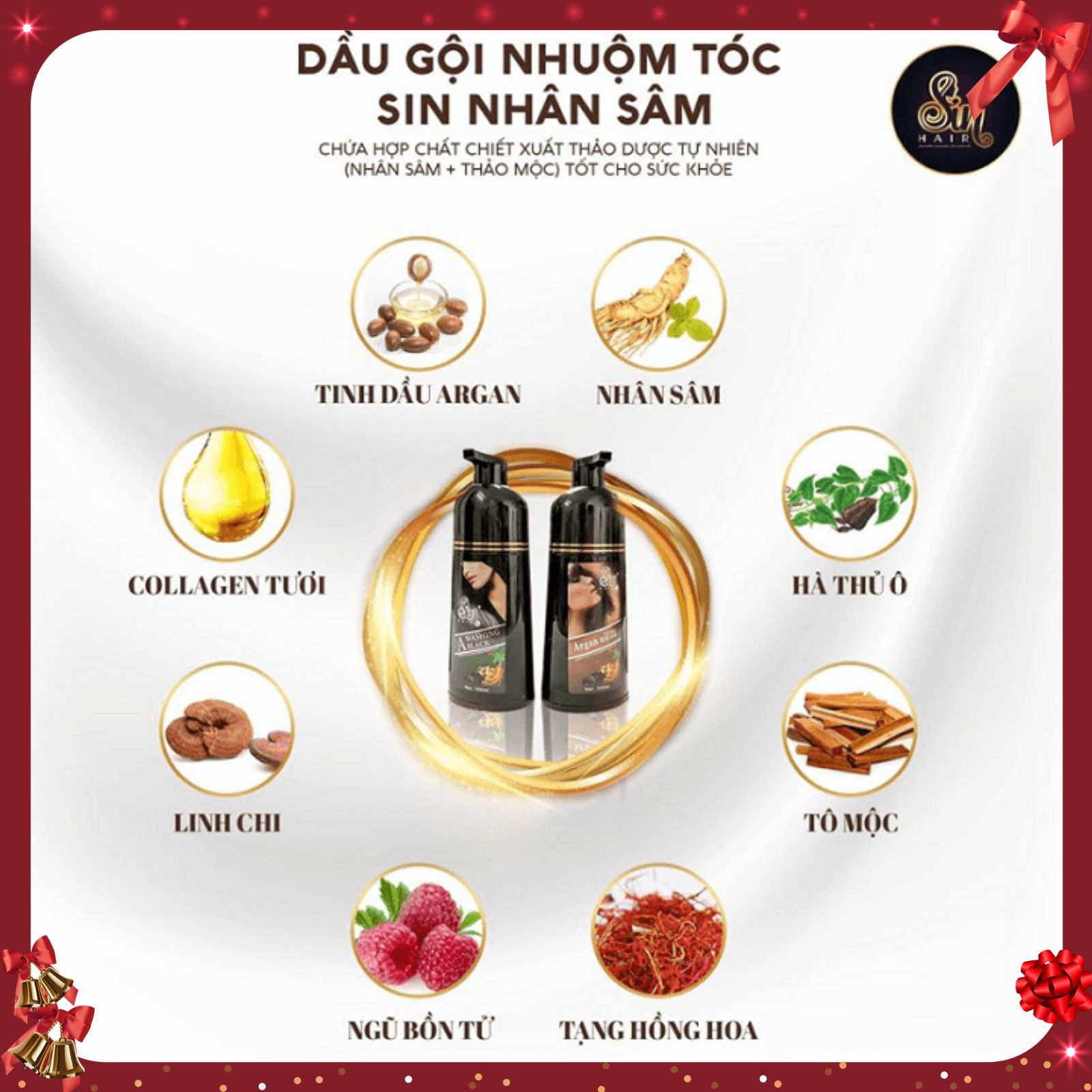 Dầu gội phủ bạc nhân sâm SIN HAIR Nhật Bản