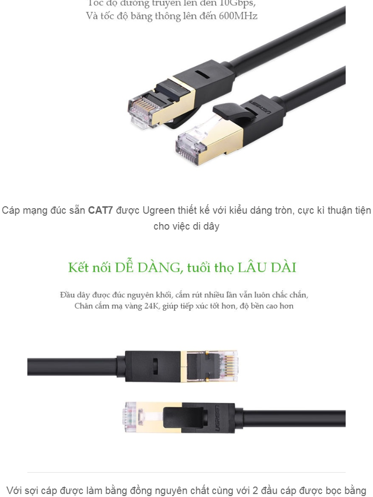 Dây Cáp Mạng Ugreen CAT7 11270 (3m) - Hàng Chính Hãng