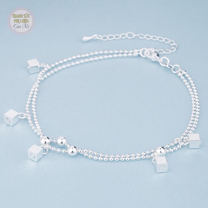 Lắc chân dây đôi hạt vuông LC35