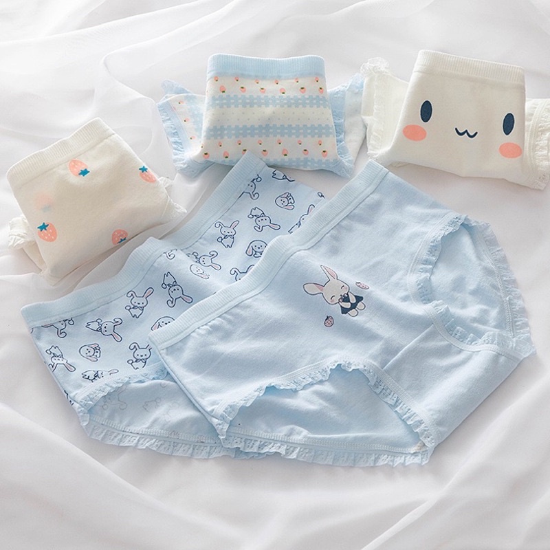 Quần lót nữ cotton thỏ - dâu tây ngang eo thời trang dễ thương 8015