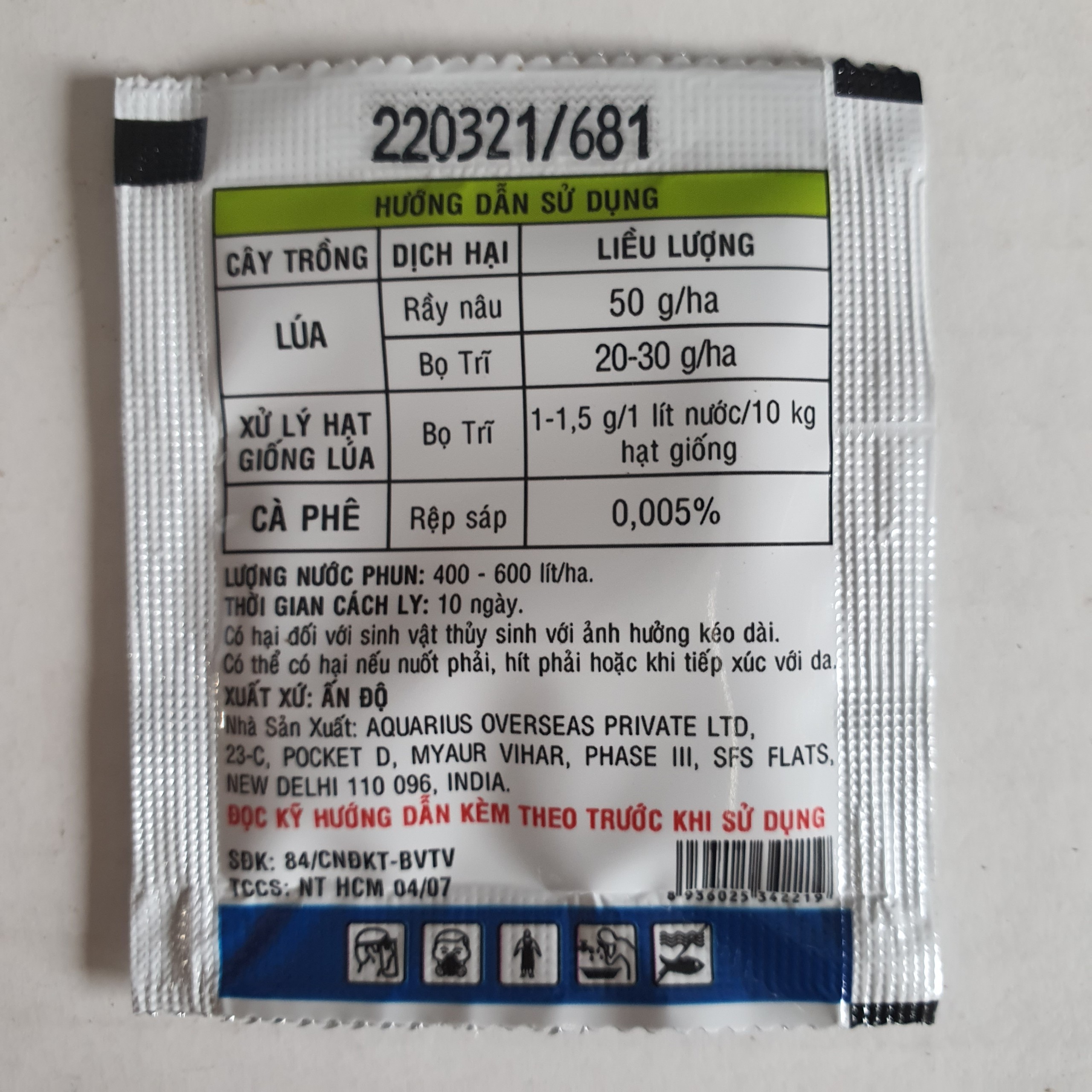 2 gói Thuốc trừ rầy Tata 25WG - Gói 2gr