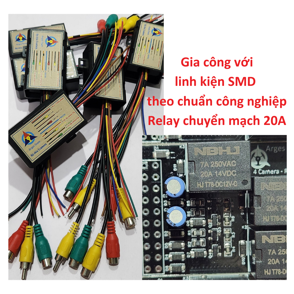 [HCM - BH 12 THÁNG] || BỘ CHUYỂN ĐỔI TÍN HIỆU TỰ ĐỘNG 2 CAMERA CẶP LỀ + 1 CAMERA LÙI DÙNG CHUNG CHO MỌI LOẠI XE 12V