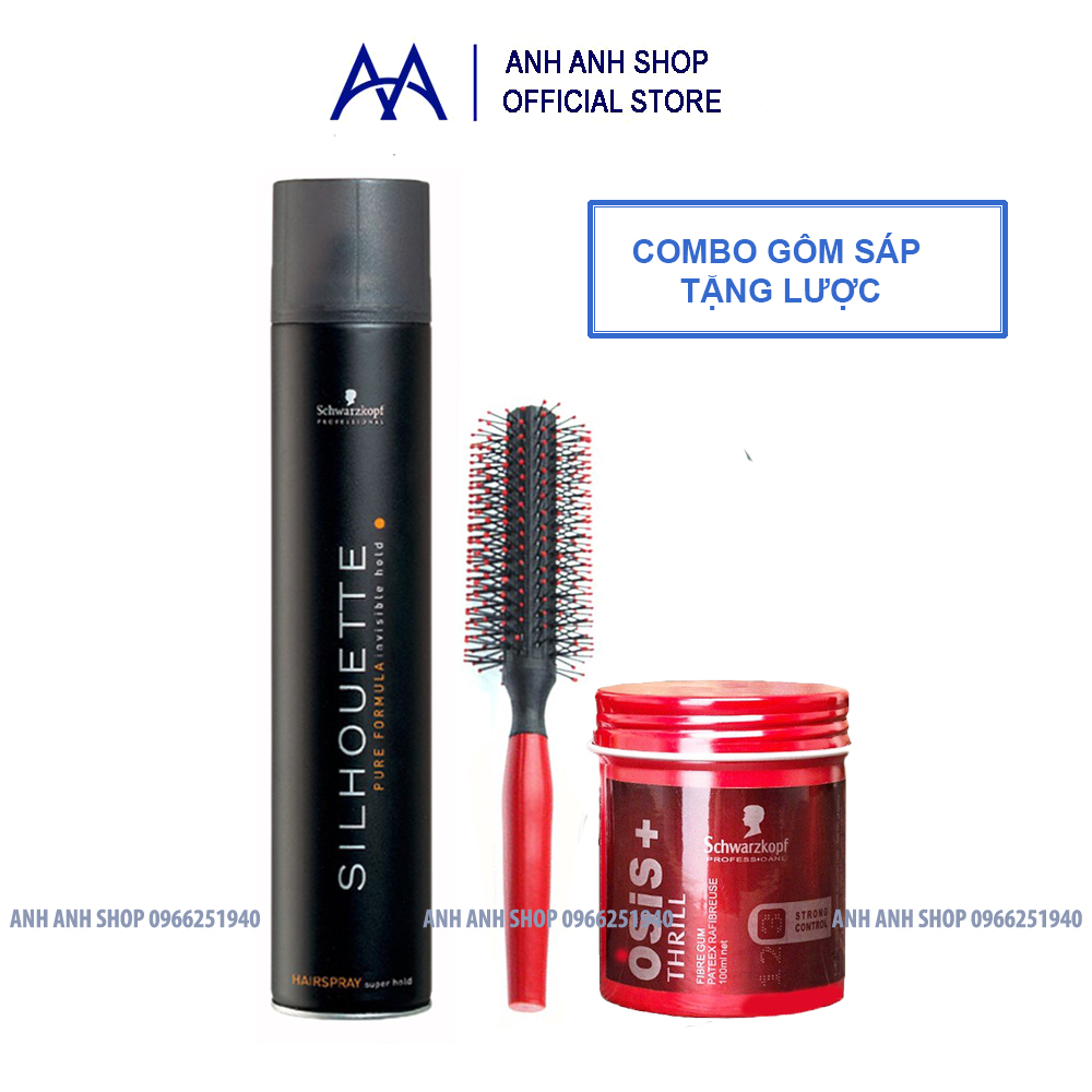 TẶNG 1 LƯỢC + Combo Gôm Silhoutte và Sáp Osis Cao Cấp (cứng)