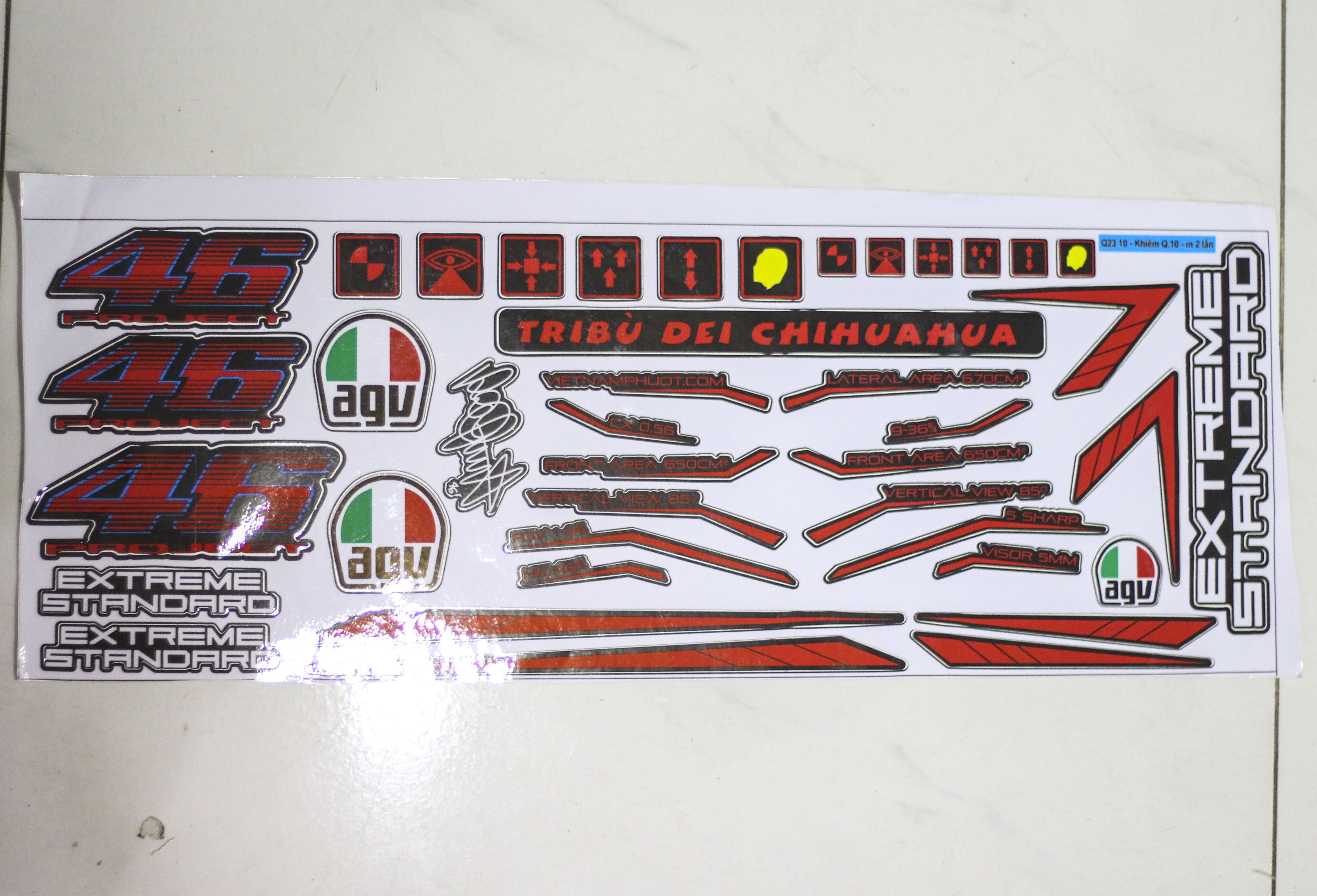 Tem decal dán nón bảo hiểm cho nón Fullface và Nón 3/4