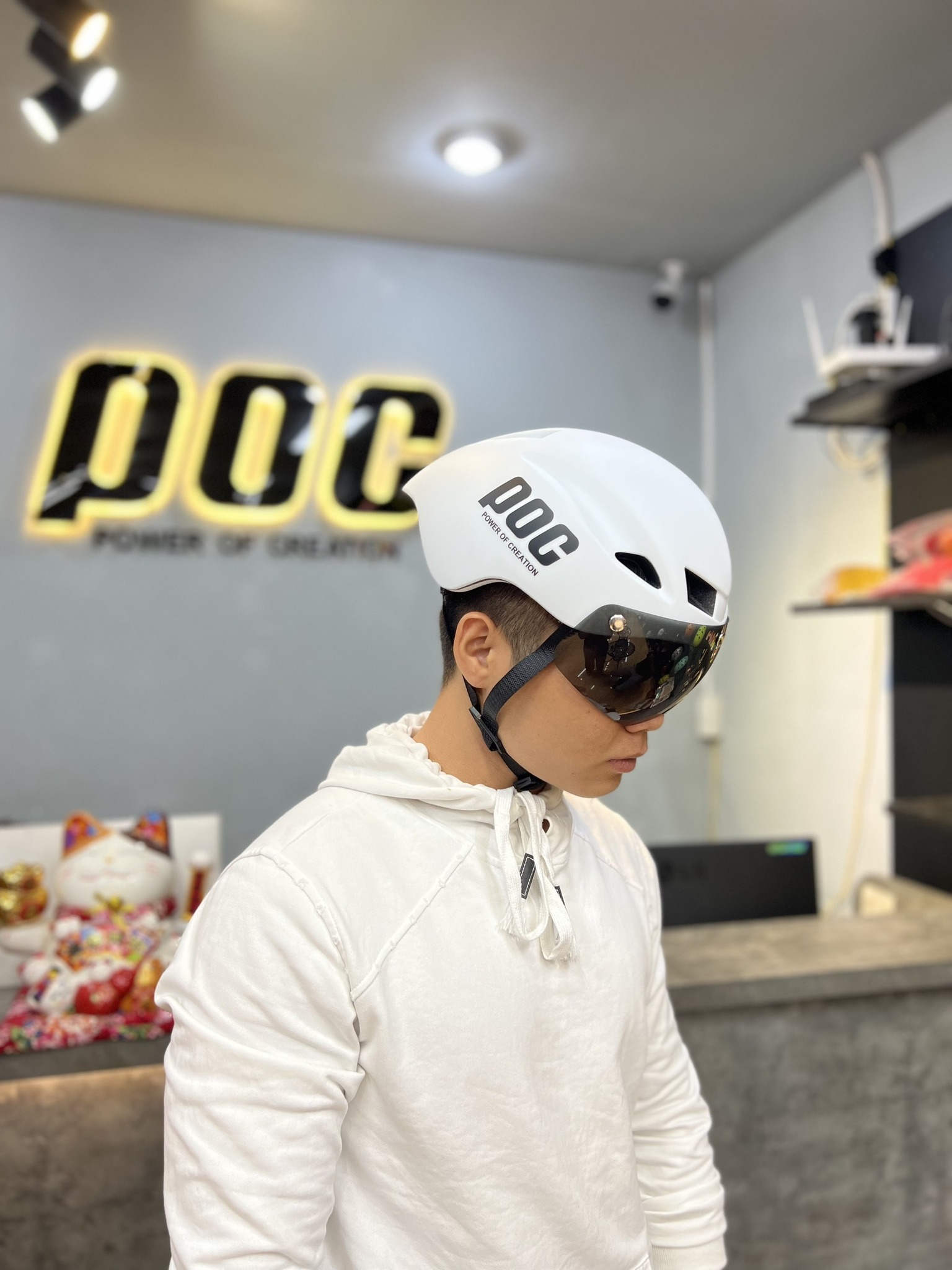 Nón Bảo Hiểm Xe Đạp POC 01 Chính Hãng - Tặng Tai Mèo Siêu Cute - Tặng Kèm Bộ Lót Thay Thế