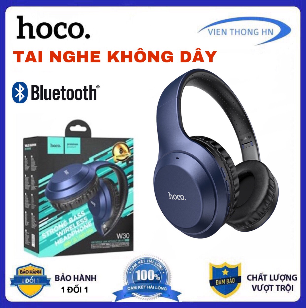 Tai nghe bluetooth không dây Hoco v30 V5.0 - tai nghe chụp tai thể thao có thể gập lại - vienthonghn