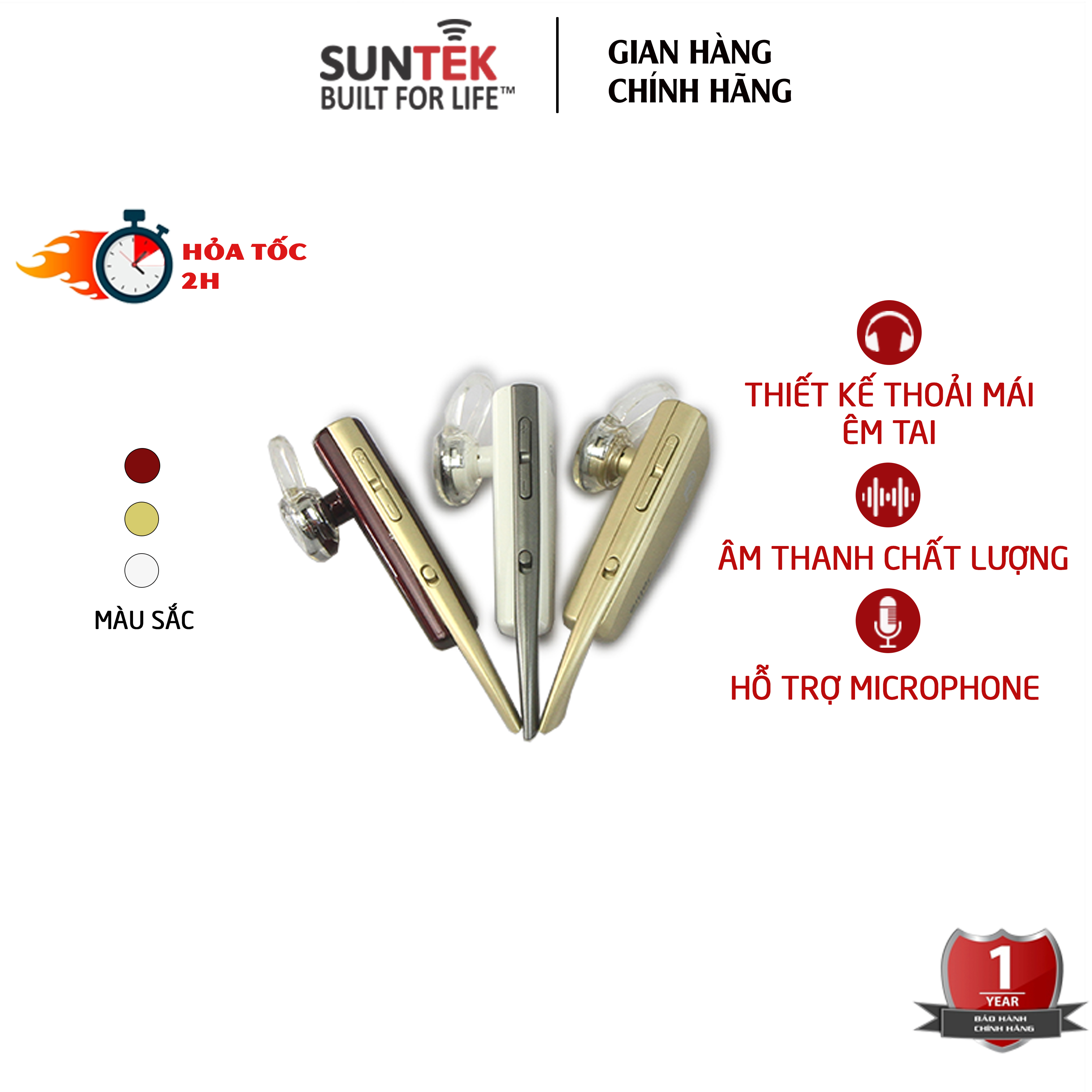 Tai nghe Bluetooth V4.1 R16 (White)