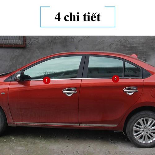 Bộ 4 nẹp chân kính xe Toyota Vios 2019-2020-2021-2022 ( mẫu Inox)