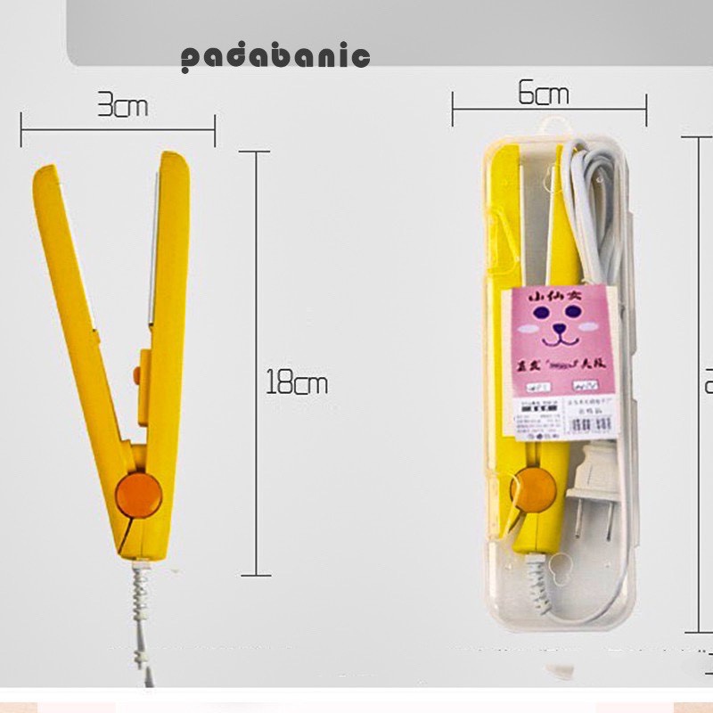 Máy Duỗi Tóc Mini Padabanic, Máy Làm Tóc Kẹp thẳng, Ép tóc, Uốn cúp làm tóc xoăn lọn đa năng
