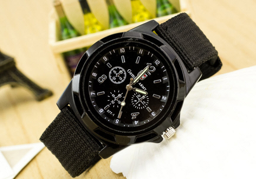 ( Tặng thêm 1 viên pin trị giá 20k ) Đồng hồ unisex mặt cá tính dây dù