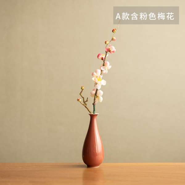 Yuhu Mùa Xuân Zen Phong Cách Trung Hoa Thủ Công Gốm Sứ Bình Hoa Nhỏ, Phòng Khách, Bàn Trà Bàn Trà Trang Trí Vật Trang Trí Hoa Khô Hoa Bình Cắm Hoa