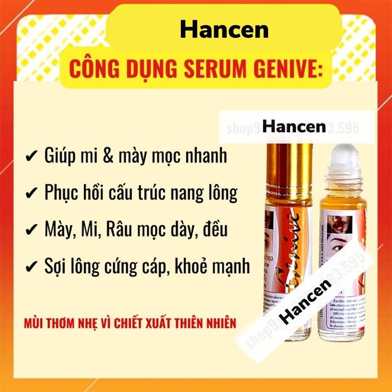 Serum Mọc Dày Mi, Lông Mày, Râu Genive 8ml