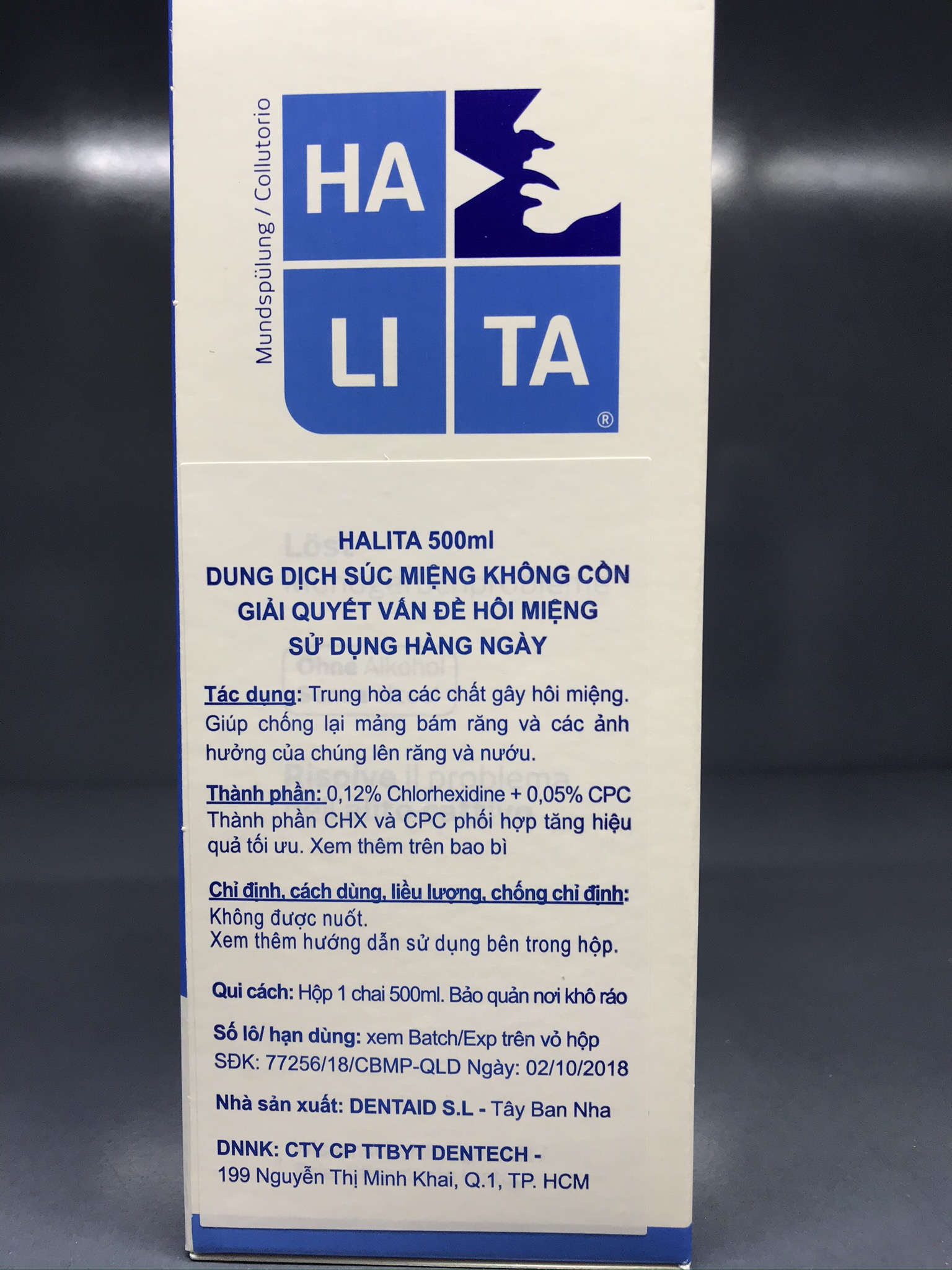 Nước súc miệng HALITA 500ML điều trị hôi miệng [dvcareshop]