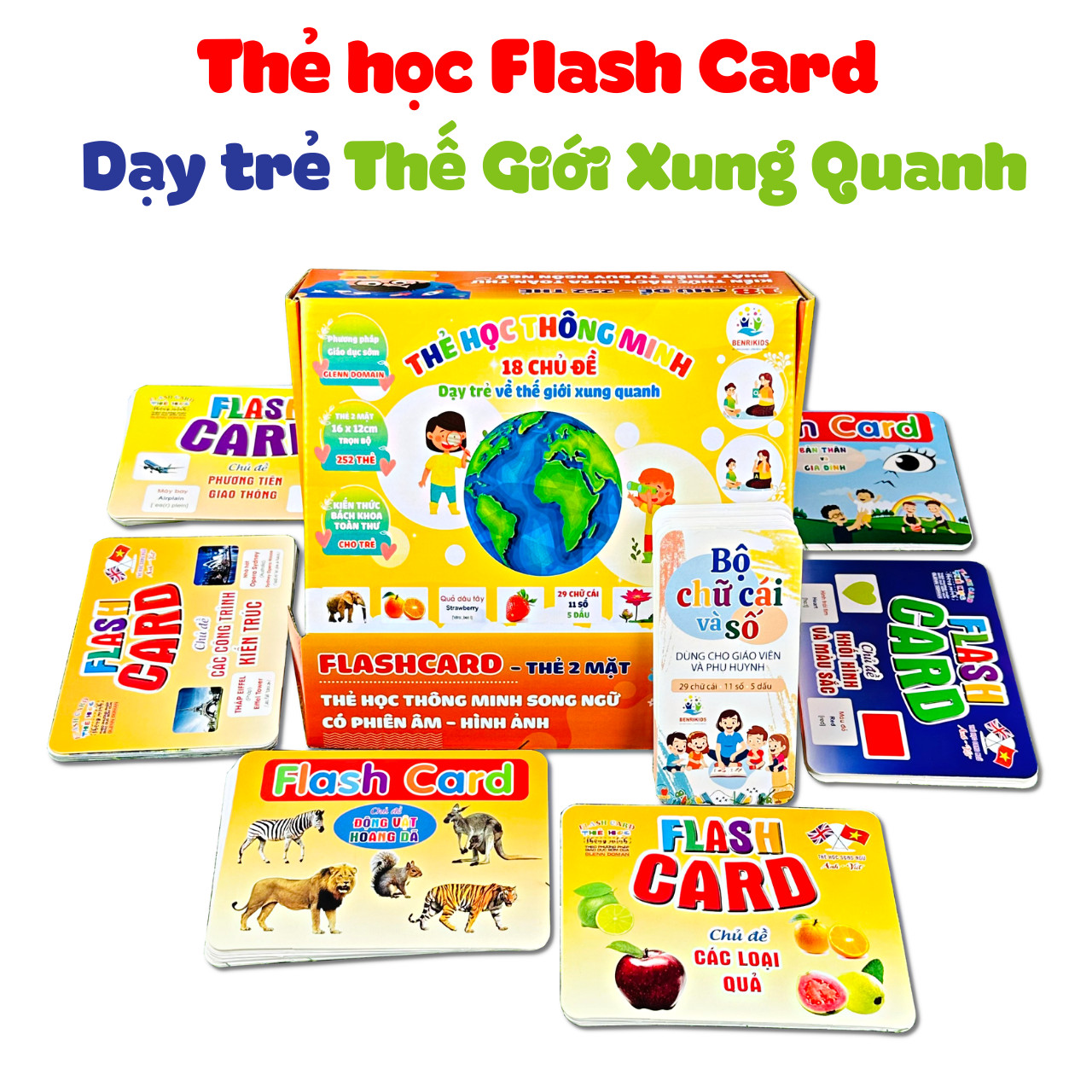 Bộ Thẻ Flash Card Kích Thích Thị Giác, Não bộ Cho Trẻ Sơ Sinh Từ 0 Đến 16 Tháng Tuổi Chuẩn Dạy Trẻ Theo Phương Pháp Montessori