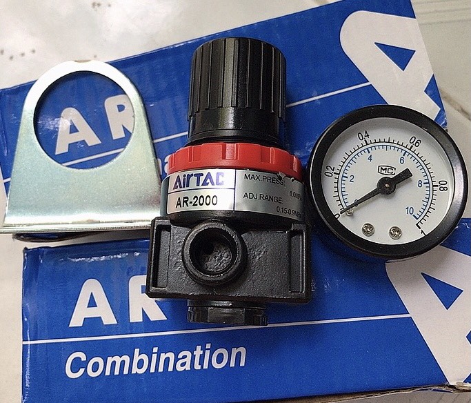 Bộ Van điều chỉnh áp suất khí nén AR2000 (Airtac) - Van điều áp khí nén AR2000