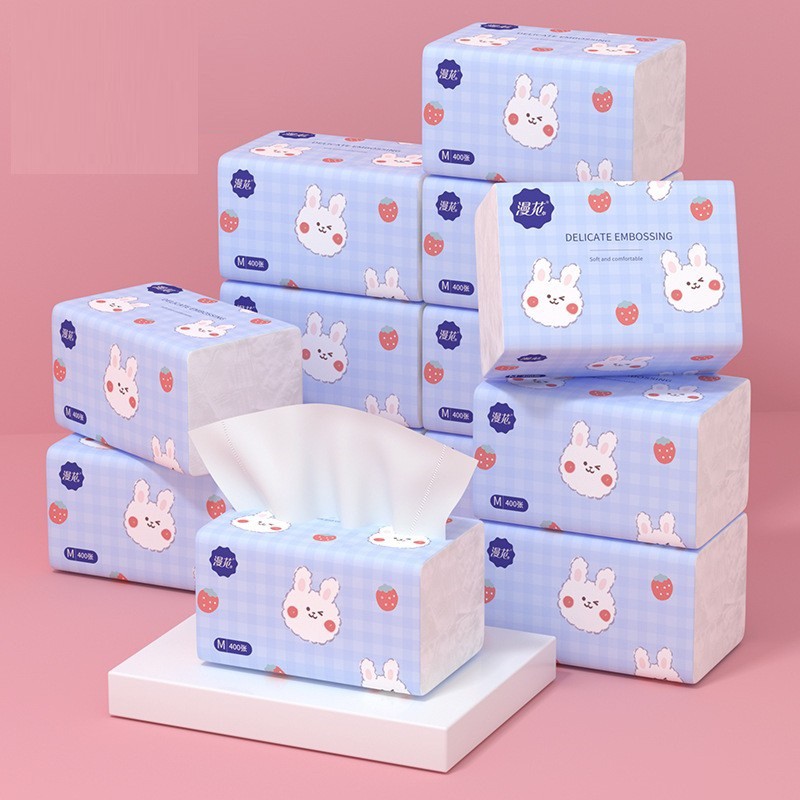 Bán lẻ 1 gói giấy ăn thỏ vỏ xanh 4 lớp