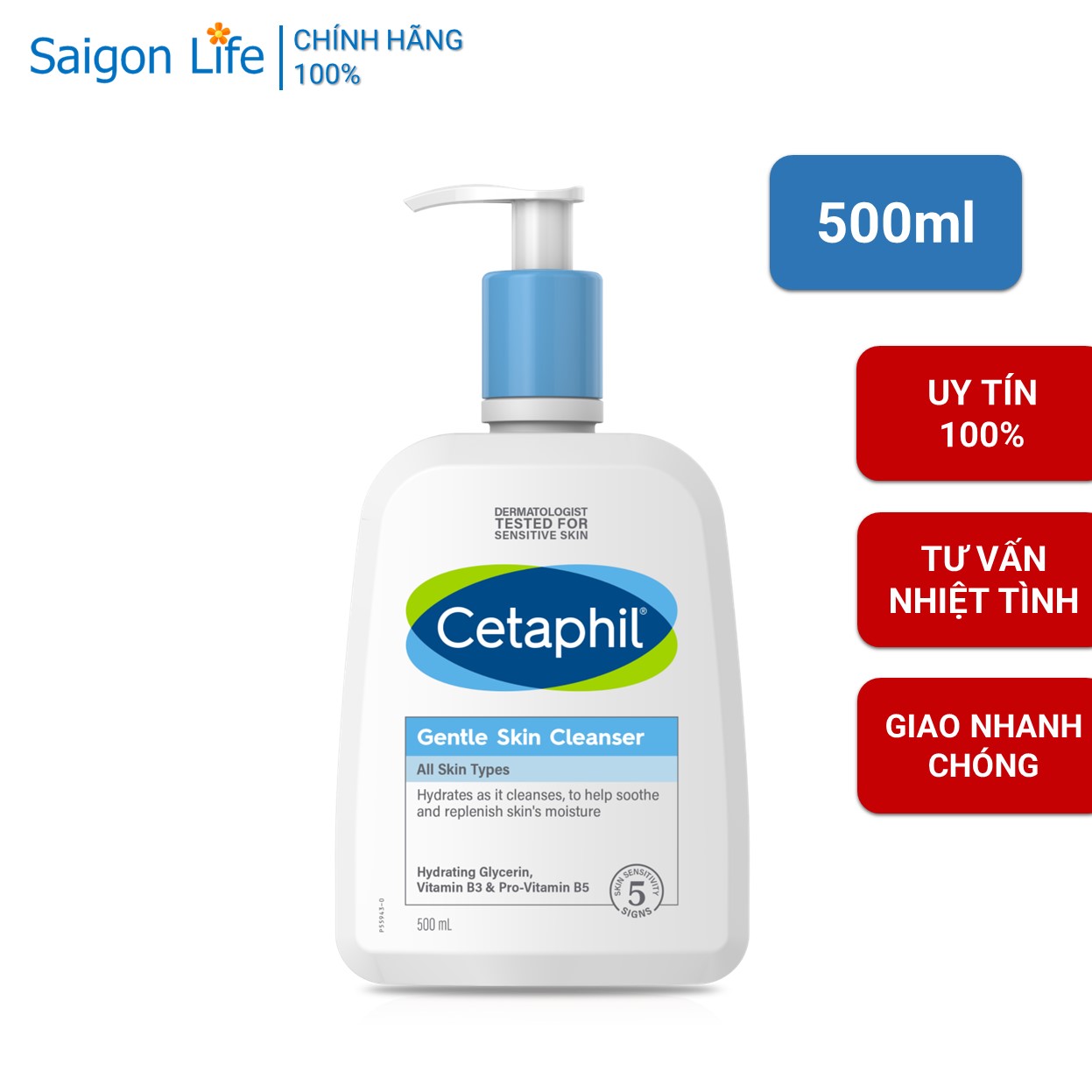 Sữa rửa mặt Cetaphil Gentle Skin Cleanser 500ml