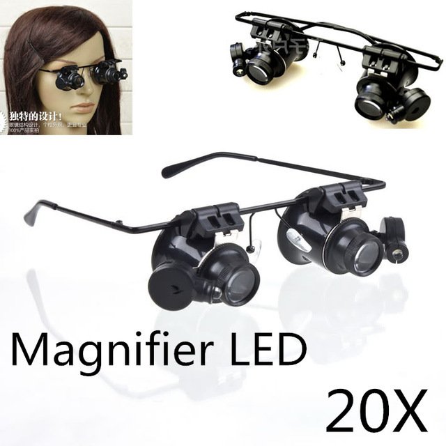 Kính lúp đeo sửa chữa kính phóng đại 20 lần, xem vật 5mm-15mm