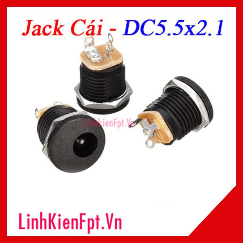 Jack nguồn dc5.5x2.1mm có ốc vặn - 10 cái