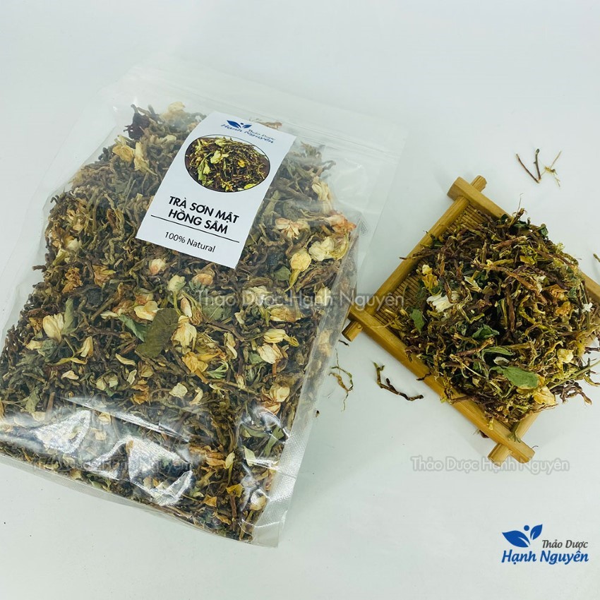Trà sơn mật hồng sâm 1kg, trà sơn mật, nhiều hoa nhài, cỏ ngọt, giúp ngủ ngon, an thần, thanh nhiệt