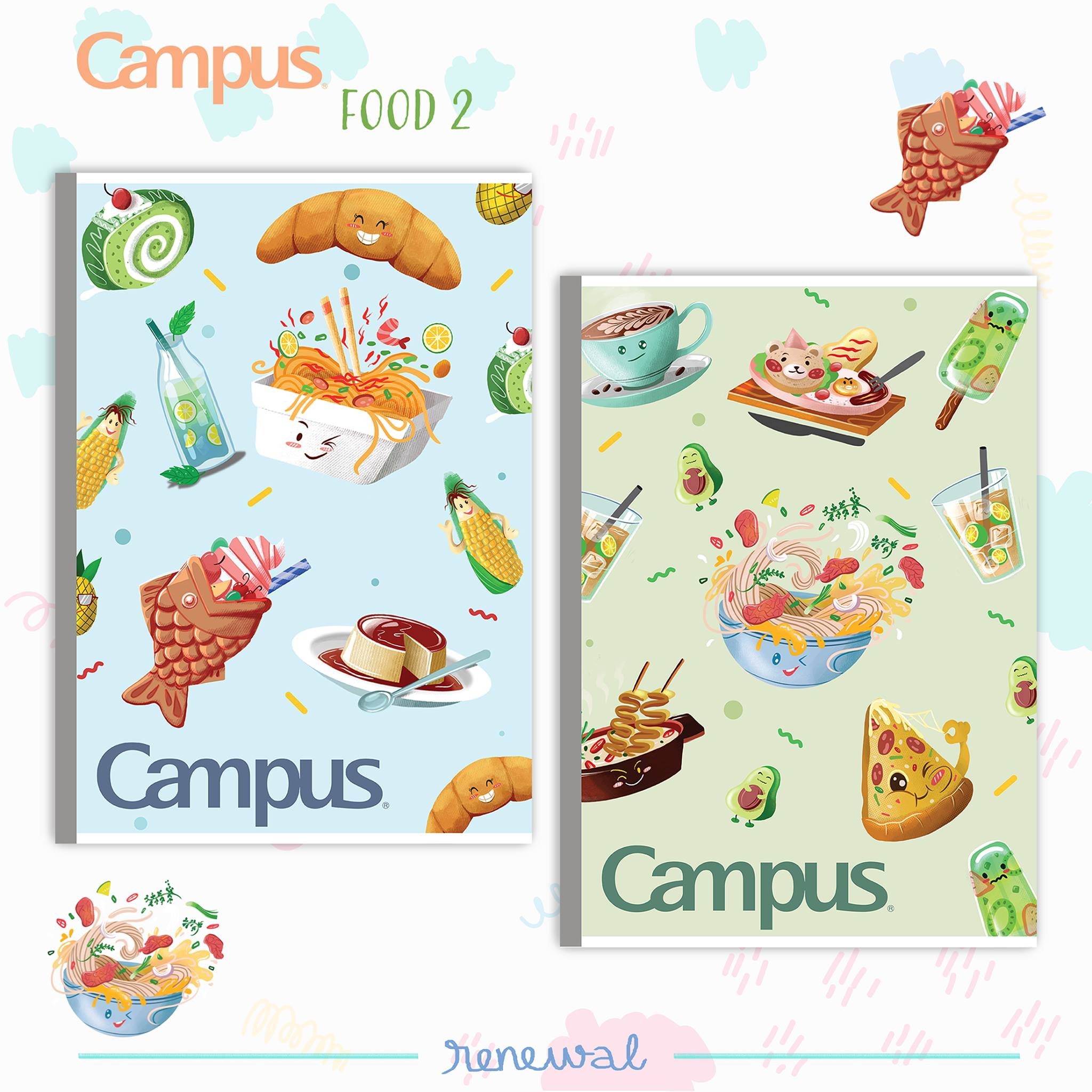[Mẫu mới] Lốc 10 Vở KN Campus Food 2 120 Trang