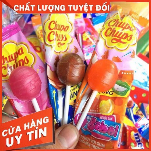 Combo 7 Chiếc Kẹo Mút Chupa Chups Nhân Thổi Big Babol 15G mini