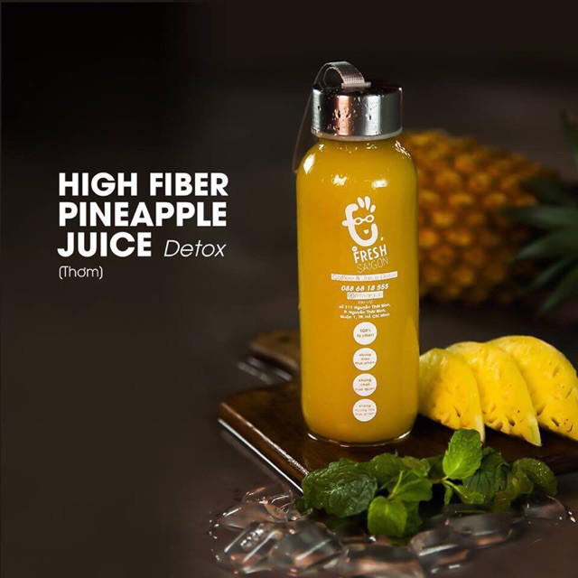 Chai Thủy Tinh 300ml Detox Có Dây Xách